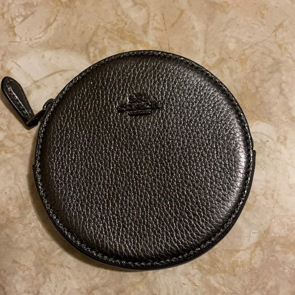 Coach gunmetal coin purse.